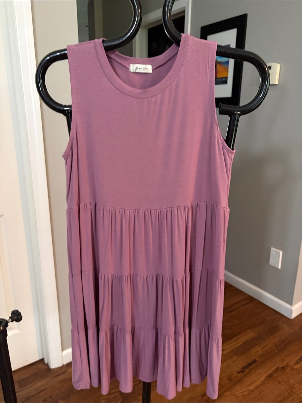 Beeson River Dusty Mauve Tiered Sleeveless Dress